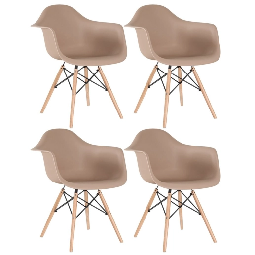 Kit 4 Cadeiras de jantar Charles Eames Eiffel DAW em Polipropileno - Marrom café Produto Kit 4 Cadeiras de jantar Charles Eames Eiffel DAW em Polipropileno - Marrom café