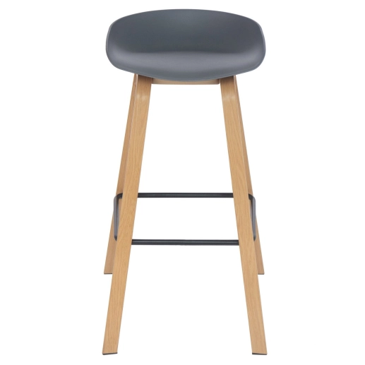 Produto Banqueta alta para bancada Cassia com base de madeira 78 cm - Cinza Escuro