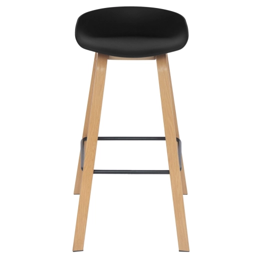 Produto Banqueta alta para bancada Cassia com base de madeira 78 cm - Preto