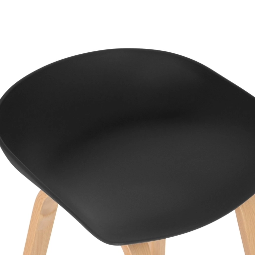 Produto Banqueta alta para bancada Cassia com base de madeira 78 cm - Preto