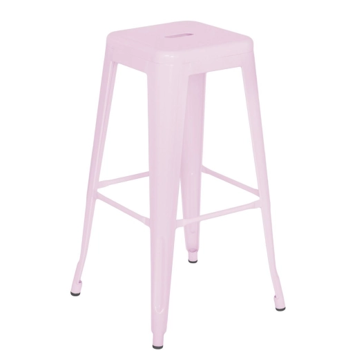Produto Banqueta alta para bancada Iron Tolix 76 cm - Rosa claro