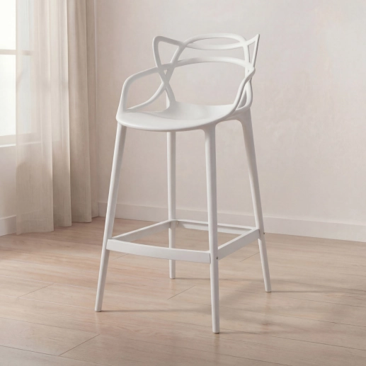 Banqueta alta para bancada Master Allegra em Polipropileno 78 cm - Branco Produto Banqueta alta para bancada Master Allegra em Polipropileno 78 cm - Branco