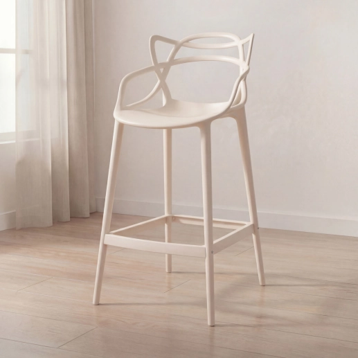Banqueta alta para bancada Master Allegra em Polipropileno 78 cm - Creme Produto Banqueta alta para bancada Master Allegra em Polipropileno 78 cm - Creme