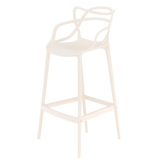 Banqueta alta para bancada Master Allegra em Polipropileno 78 cm - Creme Produto Banqueta alta para bancada Master Allegra em Polipropileno 78 cm - Creme