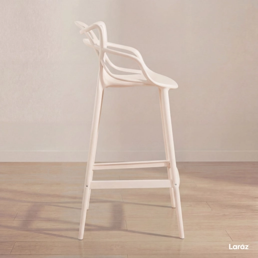 Banqueta alta para bancada Master Allegra em Polipropileno 78 cm - Creme Produto Banqueta alta para bancada Master Allegra em Polipropileno 78 cm - Creme