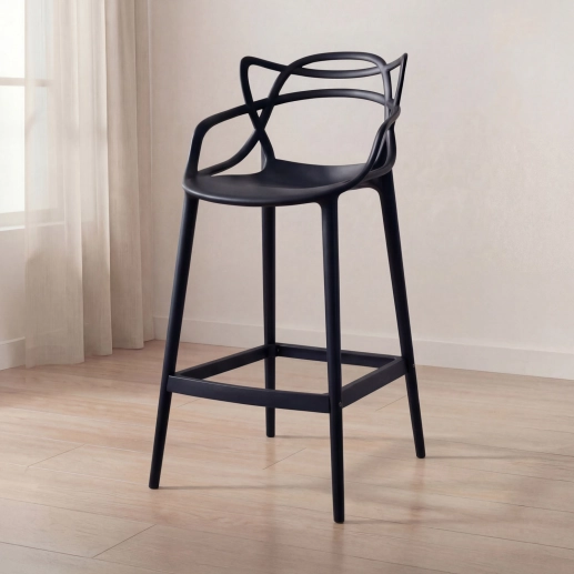 Produto Banqueta alta para bancada Master Allegra em Polipropileno 76 cm - Preto