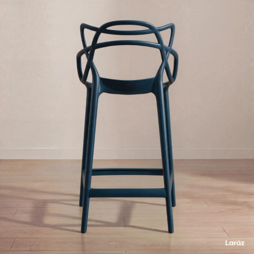 Banqueta média para bancada Master Allegra em Polipropileno 66 cm - Azul petróleo Produto Banqueta média para bancada Master Allegra em Polipropileno 66 cm - Azul petróleo