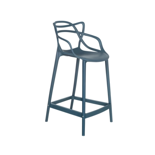 Banqueta média para bancada Master Allegra em Polipropileno 66 cm - Azul petróleo Produto Banqueta média para bancada Master Allegra em Polipropileno 66 cm - Azul petróleo