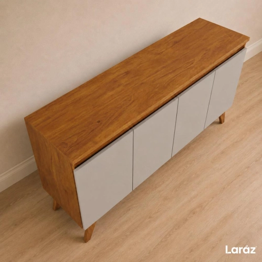 Buffet Aparador Nantes Laráz 4 Portas Off White para Sala de Jantar e Estar Produto Buffet Aparador Nantes Laráz 4 Portas Off White para Sala de Jantar e Estar