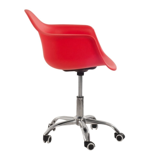 Produto Cadeira com rodízios Eames Office escritório com apoio de braços - Vermelho