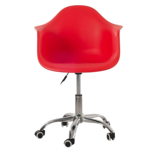 Produto Cadeira com rodízios Eames Office escritório com apoio de braços - Vermelho