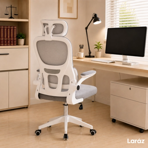 Cadeira de Escritório Presidente Genebra Mesh Ergonômica - Branco Produto Cadeira de Escritório Presidente Genebra Mesh Ergonômica - Branco