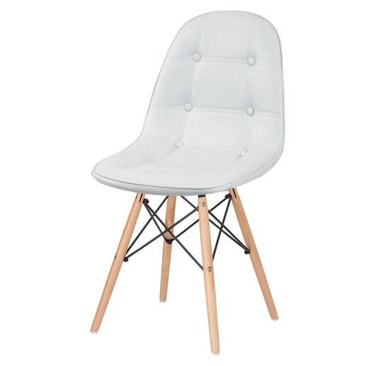 Produto Cadeira de jantar Charles Eames Eiffel Botonê Estofada - Cinza claro