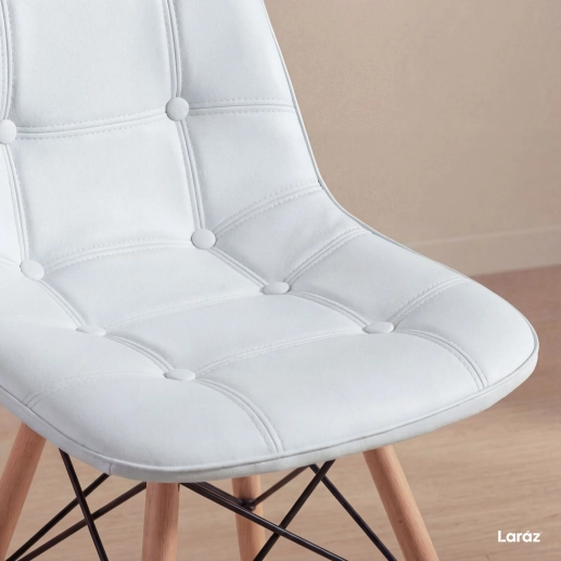 Produto Cadeira de jantar Charles Eames Eiffel Botonê Estofada - Cinza claro