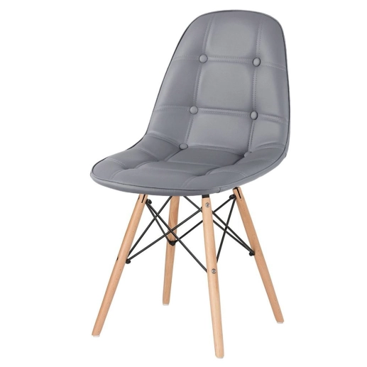 Produto Cadeira de jantar Charles Eames Eiffel Botonê Estofada - Cinza escuro