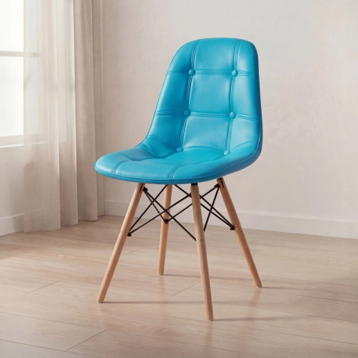 Produto Cadeira de jantar Charles Eames Eiffel Botonê Estofada - Tiffany