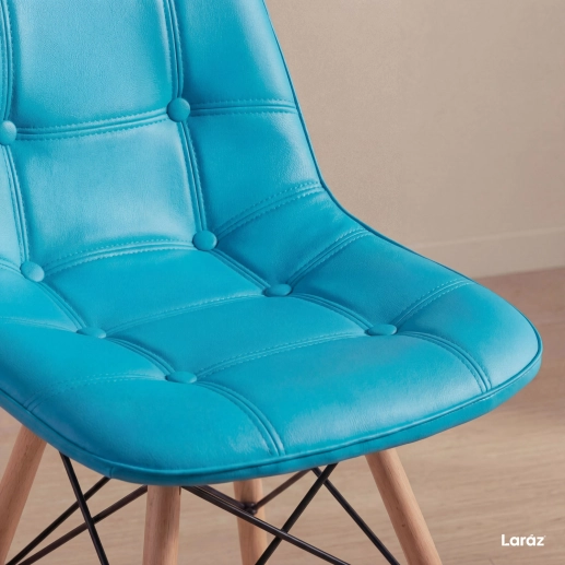 Produto Cadeira de jantar Charles Eames Eiffel Botonê Estofada - Tiffany