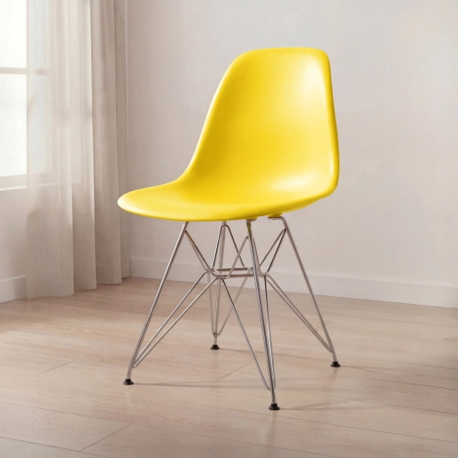 Produto Cadeira de jantar Charles Eames Eiffel DKR em Polipropileno - Amarelo