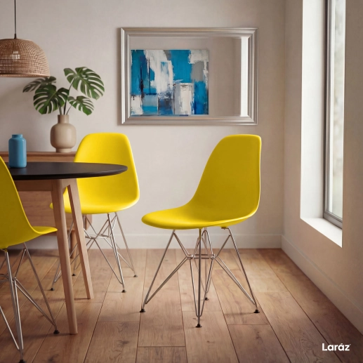 Produto Cadeira de jantar Charles Eames Eiffel DKR em Polipropileno - Amarelo