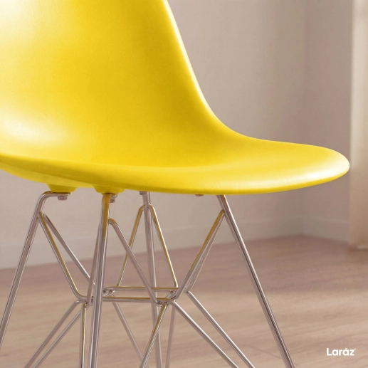 Produto Cadeira de jantar Charles Eames Eiffel DKR em Polipropileno - Amarelo