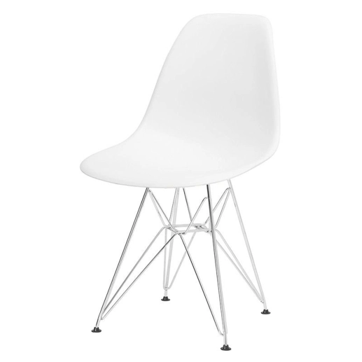 Cadeira de jantar Charles Eames Eiffel DKR em Polipropileno - Branco Produto Cadeira de jantar Charles Eames Eiffel DKR em Polipropileno - Branco