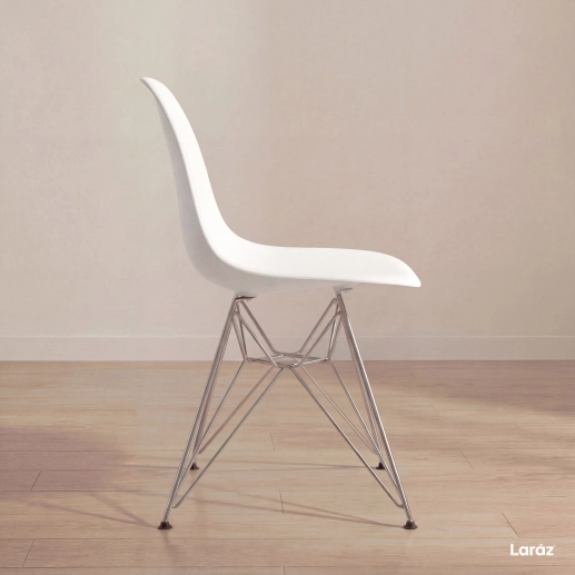 Cadeira de jantar Charles Eames Eiffel DKR em Polipropileno - Branco Produto Cadeira de jantar Charles Eames Eiffel DKR em Polipropileno - Branco