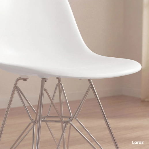 Cadeira de jantar Charles Eames Eiffel DKR em Polipropileno - Branco Produto Cadeira de jantar Charles Eames Eiffel DKR em Polipropileno - Branco