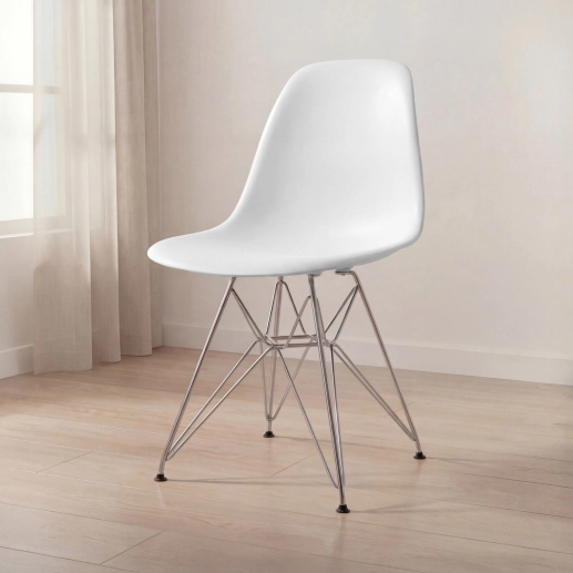 Produto Cadeira de jantar Charles Eames Eiffel DKR em Polipropileno - Cinza claro