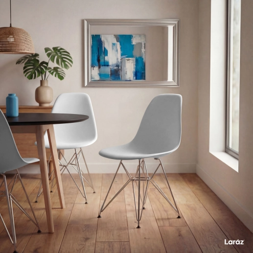 Produto Cadeira de jantar Charles Eames Eiffel DKR em Polipropileno - Cinza claro