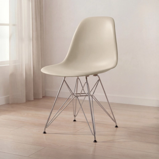 Produto Cadeira de jantar Charles Eames Eiffel DKR em Polipropileno - Nude