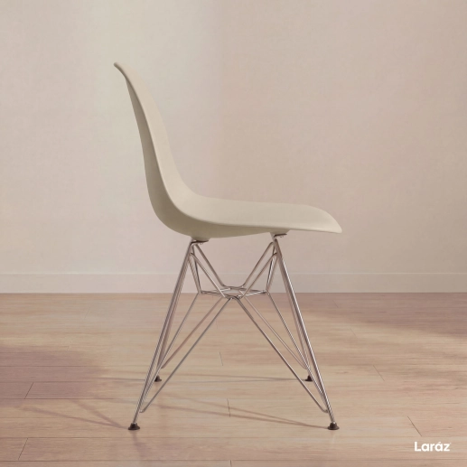 Produto Cadeira de jantar Charles Eames Eiffel DKR em Polipropileno - Nude