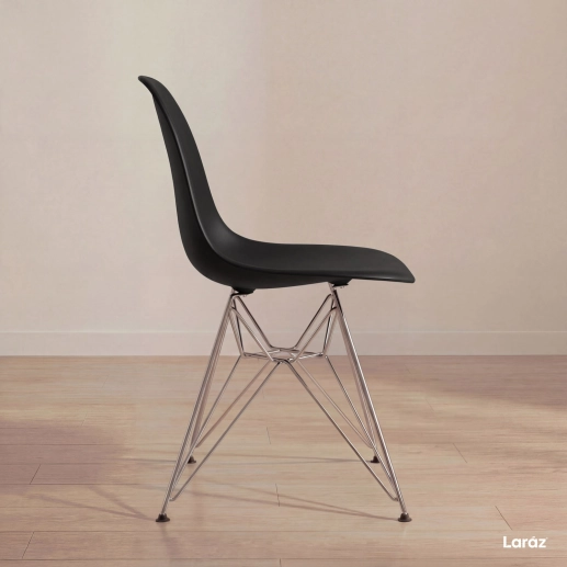 Produto Cadeira de jantar Charles Eames Eiffel DKR em Polipropileno - Preto