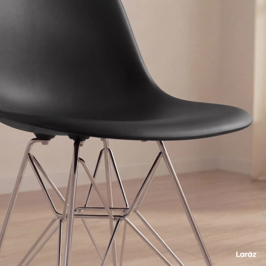 Produto Cadeira de jantar Charles Eames Eiffel DKR em Polipropileno - Preto