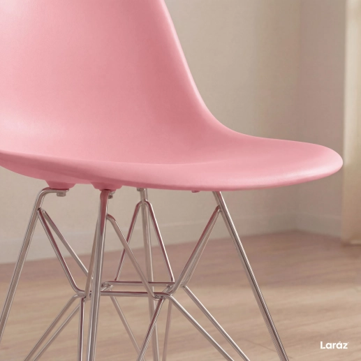 Produto Cadeira de jantar Charles Eames Eiffel DKR em Polipropileno - Rosa claro