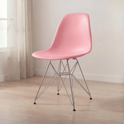 Produto Cadeira de jantar Charles Eames Eiffel DKR em Polipropileno - Rosa claro