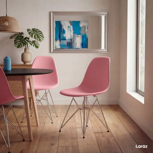 Produto Cadeira de jantar Charles Eames Eiffel DKR em Polipropileno - Rosa claro