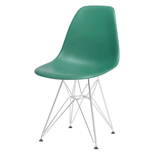 Produto Cadeira de jantar Charles Eames Eiffel DKR em Polipropileno - Verde escuro