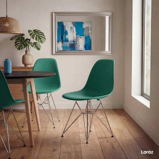 Produto Cadeira de jantar Charles Eames Eiffel DKR em Polipropileno - Verde escuro