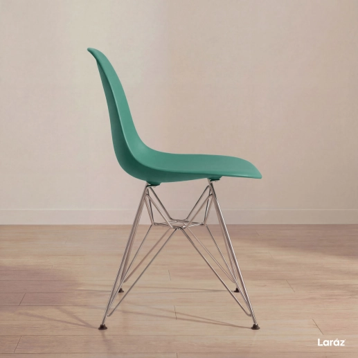 Produto Cadeira de jantar Charles Eames Eiffel DKR em Polipropileno - Verde escuro