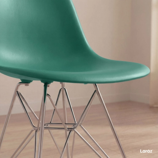 Produto Cadeira de jantar Charles Eames Eiffel DKR em Polipropileno - Verde escuro
