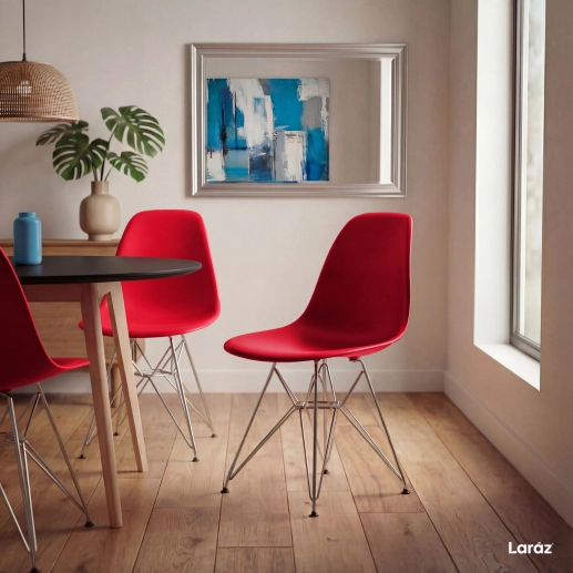 Produto Cadeira de jantar Charles Eames Eiffel DKR em Polipropileno - Vermelho