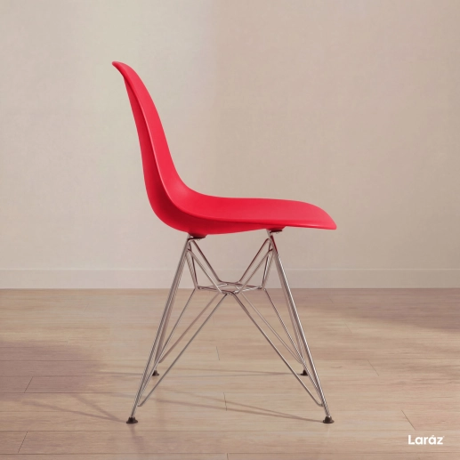 Produto Cadeira de jantar Charles Eames Eiffel DKR em Polipropileno - Vermelho
