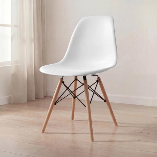 Produto Cadeira de jantar Charles Eames Eiffel DSW em Polipropileno - Branco