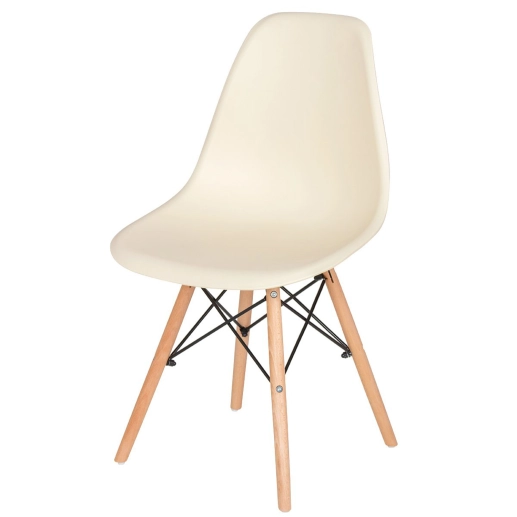 Cadeira de jantar Charles Eames Eiffel DSW em Polipropileno - Creme Produto Cadeira de jantar Charles Eames Eiffel DSW em Polipropileno - Creme