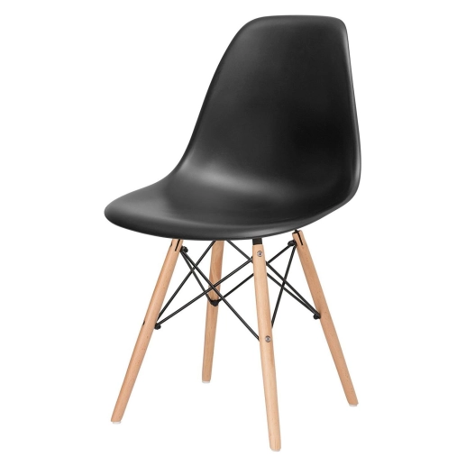 Produto Cadeira de jantar Charles Eames Eiffel DSW em Polipropileno - Preto