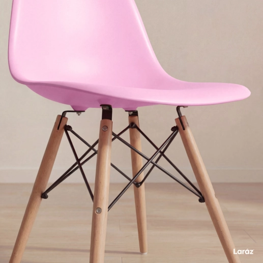 Produto Cadeira de jantar Charles Eames Eiffel DSW em Polipropileno - Rosa claro