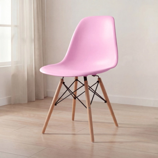 Produto Cadeira de jantar Charles Eames Eiffel DSW em Polipropileno - Rosa claro