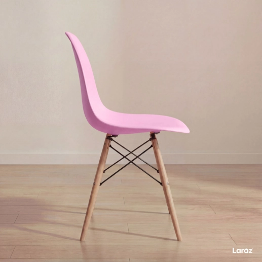 Produto Cadeira de jantar Charles Eames Eiffel DSW em Polipropileno - Rosa claro