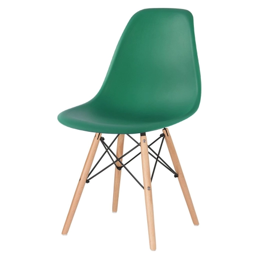 Cadeira de jantar Charles Eames Eiffel DSW em Polipropileno - Verde escuro Produto Cadeira de jantar Charles Eames Eiffel DSW em Polipropileno - Verde escuro
