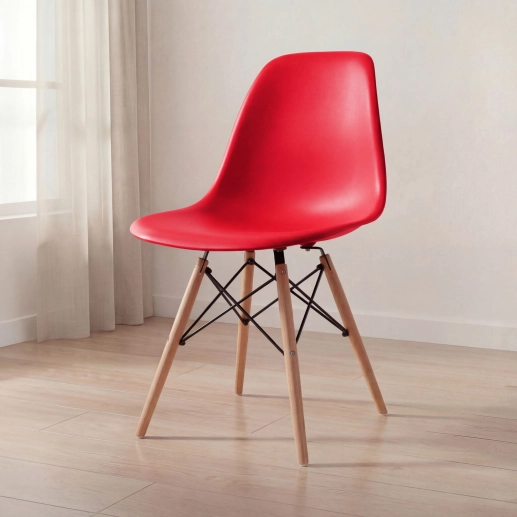 Produto Cadeira de jantar Charles Eames Eiffel DSW em Polipropileno - Vermelho